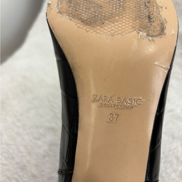 Zara Mock Croc high heel Chelsea boots size 37 EUR 6.5 US - Picture 7 of 8